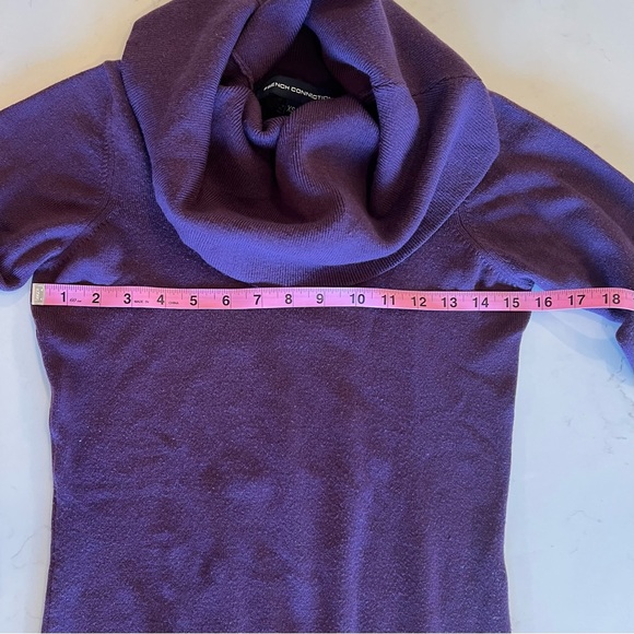French Connection Cowl Neck Sweater, purple, size XS - Picture 7 of 10